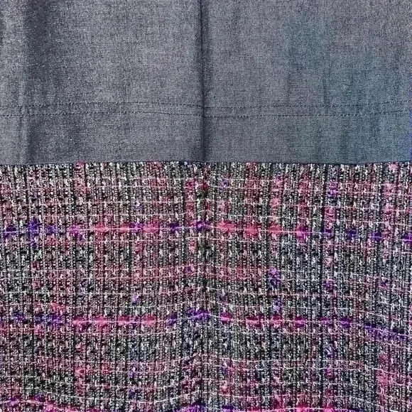 EUC Halogen Denim Mock Neck Pop Tweed Sheath Dress Size XS - Picture 7 of 8